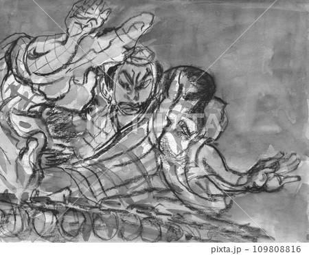 ねぶた山車　モノトーン 109808816