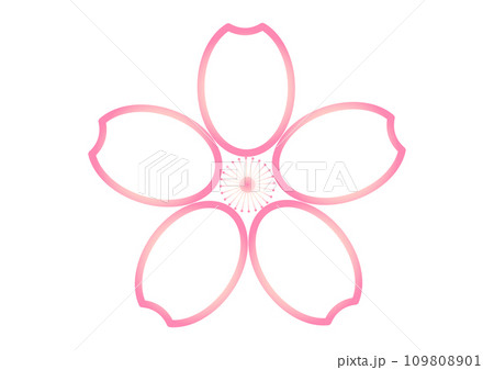 桜の花のアイコン カラフルなラインが可愛い桜の花びらのイラスト マーク素材 桜の花のアイコン カラフルなラインが可愛い桜の花びらのイラスト マーク素材 109808901