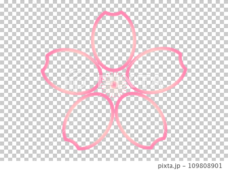 櫻花圖示 可愛的櫻花花瓣插畫 彩色線條標記素材 櫻花圖示 可愛的櫻花花瓣插畫 彩色線條標記素材 109808901