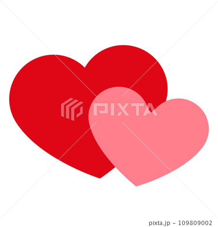 赤とピンクの2つのハートが重なったアイコン 109809002
