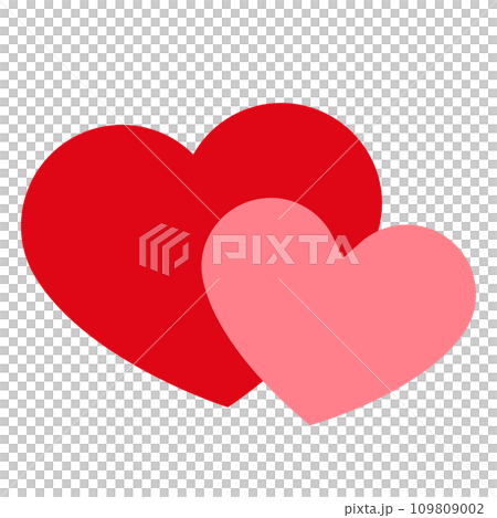赤とピンクの2つのハートが重なったアイコン 109809002