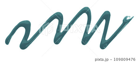 green watercolor painted zigzag lines isolated on white background. green watercolor painted zigzag lines isolated on white background. 109809476