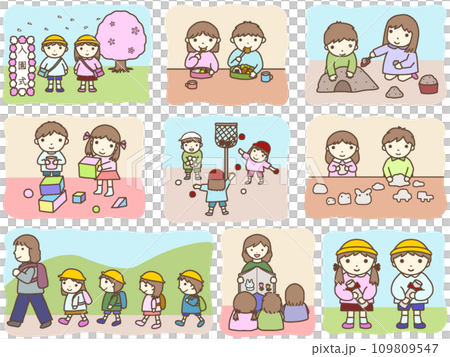 Kindergarten illustration set A-3 109809547