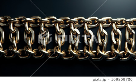 贅沢な黒と24Kゴールドのチェーン模様の背景 109809700