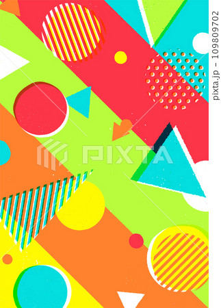 背景素材_ラフなメンフィス柄 109809702