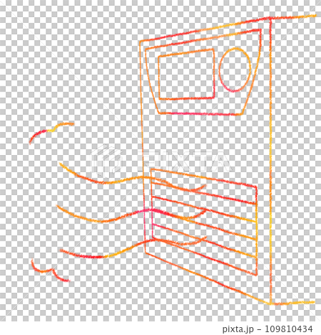 ファンヒーターのクレヨンタッチイラスト 109810434
