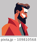 Men beard face side view vector illustration 109810568