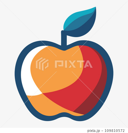 Apple. Vector illustration. Red apple on white background Apple. Vector illustration. Red apple on white background 109810572
