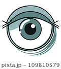 Eye sign in continuous line drawing style. Line art of human eye sign. 109810579
