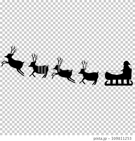 reindeer silhouette on white background reindeer silhouette on white background 109811253