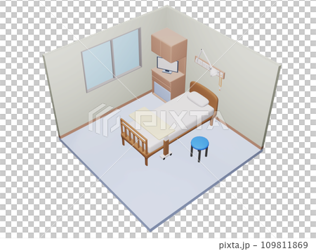 Private room in hospital, isometric 109811869