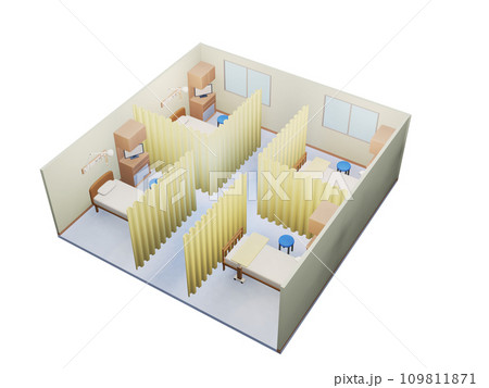 病院の大部屋、アイソメ 病院の大部屋、アイソメ 109811871