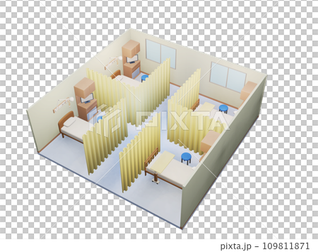 病院の大部屋、アイソメ 病院の大部屋、アイソメ 109811871