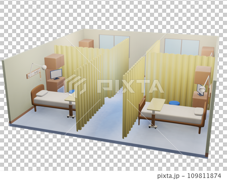 Large room in the hospital, isometric 109811874