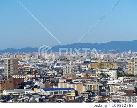 高台から眺める大都市の風景 109812268
