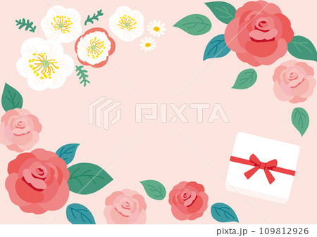 バレンタインイメージイラスト　バラとポピー 109812926