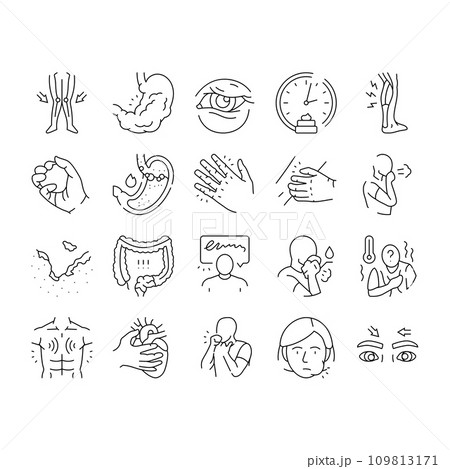 disease symptom health icons set vector 109813171