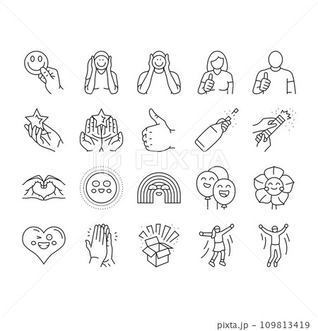 positive mood happy smile icons set vector positive mood happy smile icons set vector 109813419