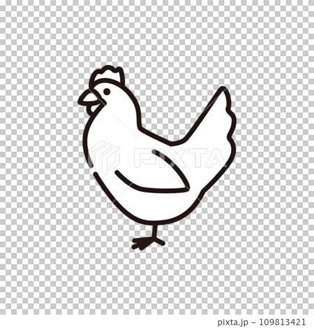 ニワトリ　鶏　鶏肉　イラスト 109813421