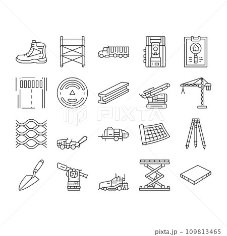 civil engineer industry building icons set vector 109813465