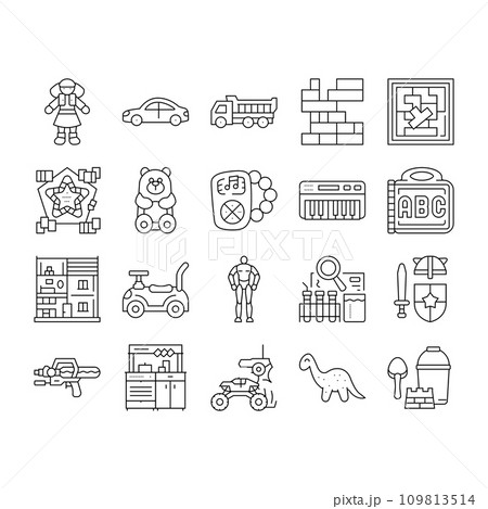 toy baby child game play icons set vector 109813514