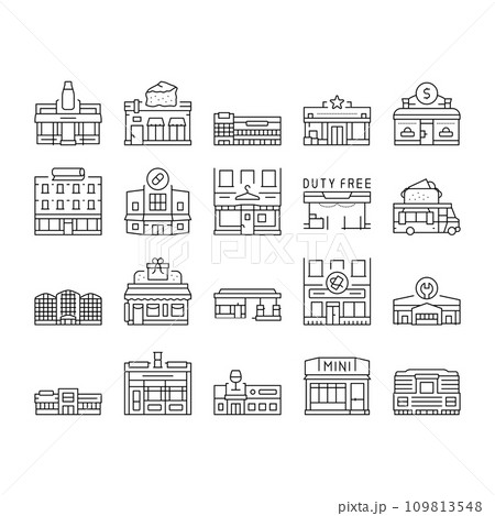 store shop retail web cart icons set vector store shop retail web cart icons set vector 109813548