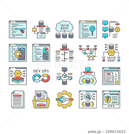 software engineer computer code icons set vector 109813622