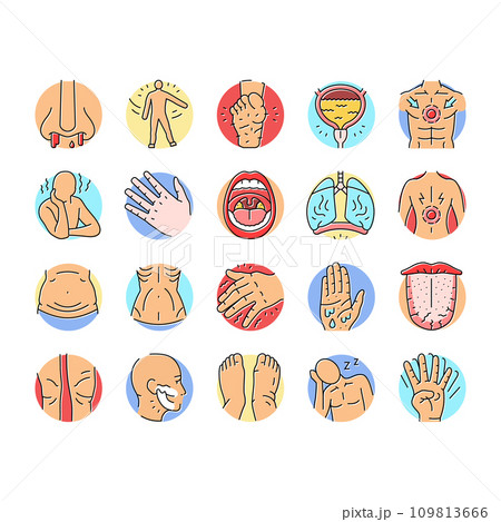 disease symptom health icons set vector disease symptom health icons set vector 109813666
