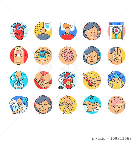disease symptom health icons set vector 109813668