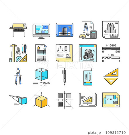 engineer construction architect icons set vector 109813710