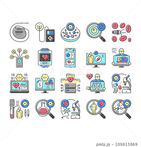 biomedical medical science icons set vector 109813869