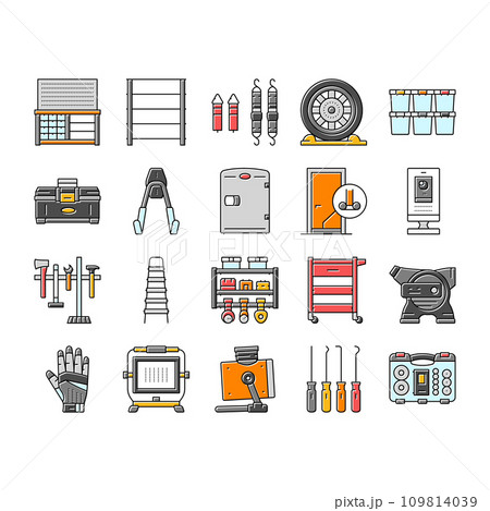 garage tools service auto repair icons set vector garage tools service auto repair icons set vector 109814039