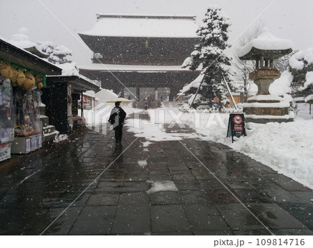 大雪の中の古刹・寺院 大雪の中の古刹・寺院 109814716