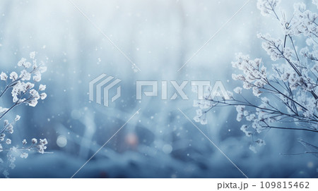 Winter background with copyspace. Generative AI. 109815462