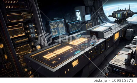 近未来のメタバース空間の宇宙船【AI生成画像】 109815575