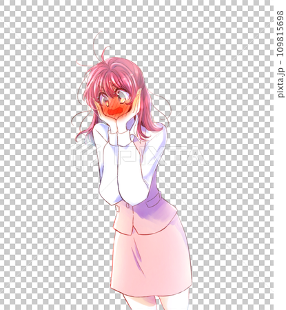 照れる女性会社員 109815698