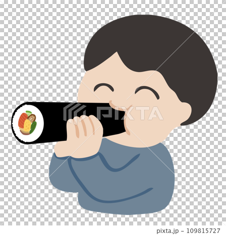 Boy eating Ehomaki 109815727