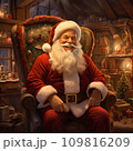 にこやかに笑うサンタクロース AI生成画像 109816209