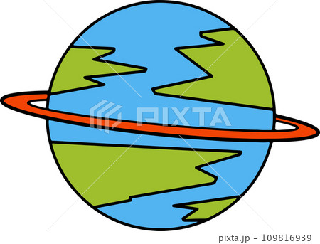 The solar system and space drawing vector image. 109816939