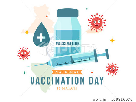 National Vaccination Day Vector Illustration on March 16 with Vaccine Syringe for Strong Immunity from Bacteria and Health Care in Flat Background National Vaccination Day Vector Illustration on March 16 with Vaccine Syringe for Strong Immunity from Bacteria and Health Care in Flat Background 109816976