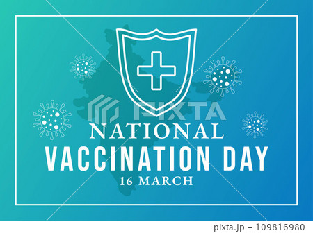 National Vaccination Day Vector Illustration on March 16 with Vaccine Syringe for Strong Immunity from Bacteria and Health Care in Flat Background 109816980