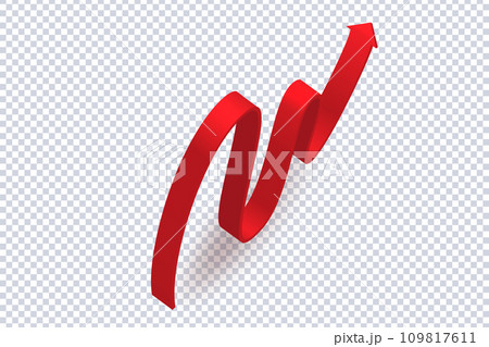 Growing business 3d red arrow on transparent 109817611