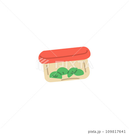 Plastic food container or lunchbox, vector illustration isolated on white Plastic food container or lunchbox, vector illustration isolated on white 109817641