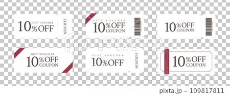 Frame set of coupons, discount tickets, 10% discount coupons, fashion coupons 109817811