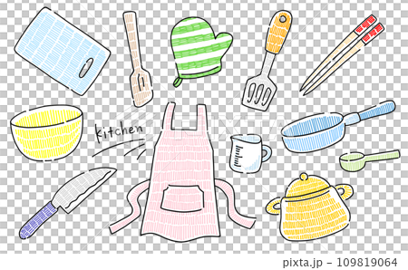 ゆるめシンプル料理セット　カラー 109819064