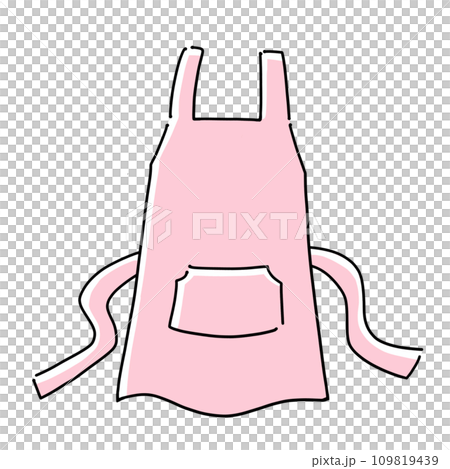ゆるめシンプルエプロン　単品　ベタ塗り 109819439