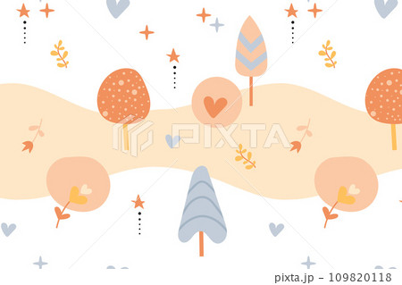 Bohemian baby pattern. Seamless baby pattern in boho style. 109820118