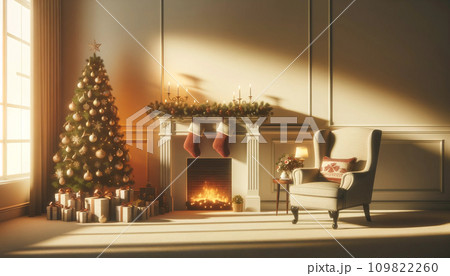 クリスマスの部屋のイラスト クリスマスの部屋のイラスト 109822260