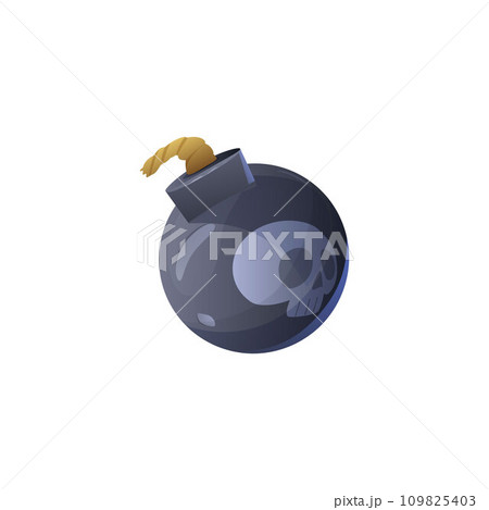 Round metal bomb with skull sign flat style, vector illustration Round metal bomb with skull sign flat style, vector illustration 109825403