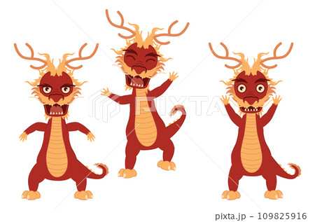 Red asian dragon 109825916